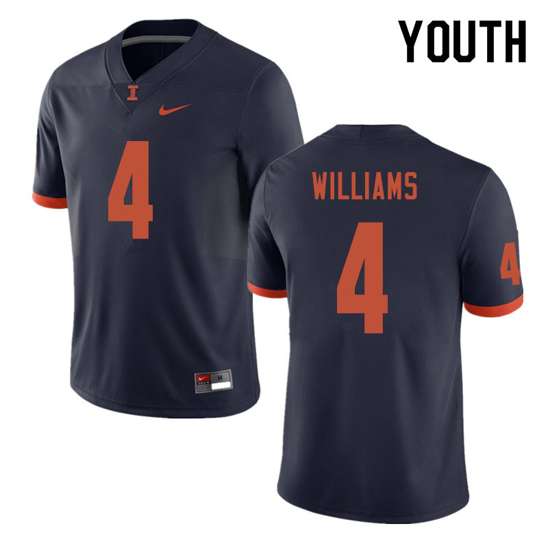 Youth #4 Bennett Williams Illinois Fighting Illini College Football Jerseys Sale-Navy